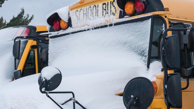 School Closed for Snow Day School Buses 