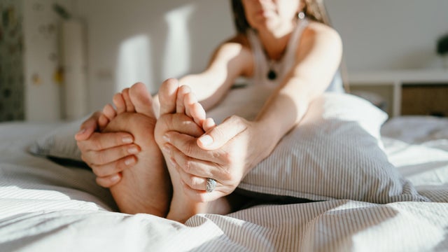 Portrait of a woman in the bed 