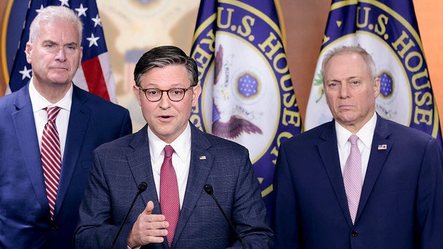 Speaker Johnson Talks To Reporters Following GOP Conference Meeting 